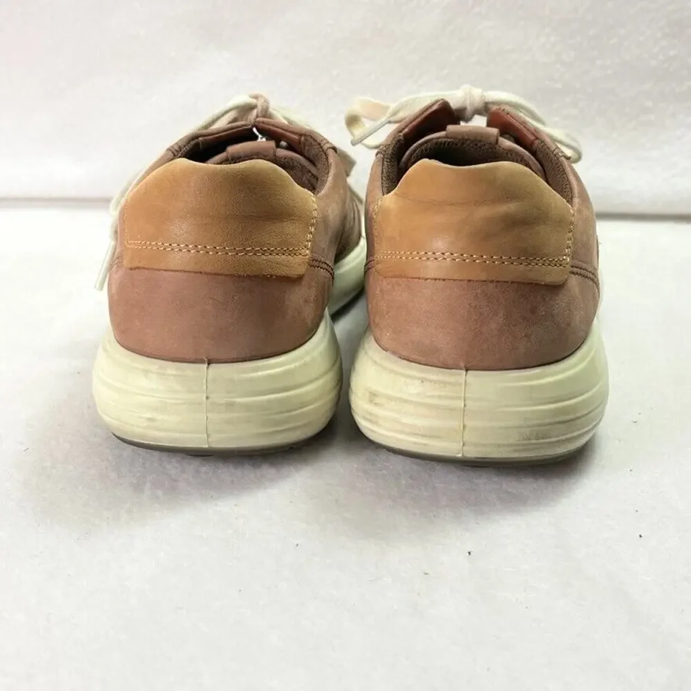 ECCO Sneakers Men's Size 8 Brown Nubuck Leather Breathable Perforated 7 Runner